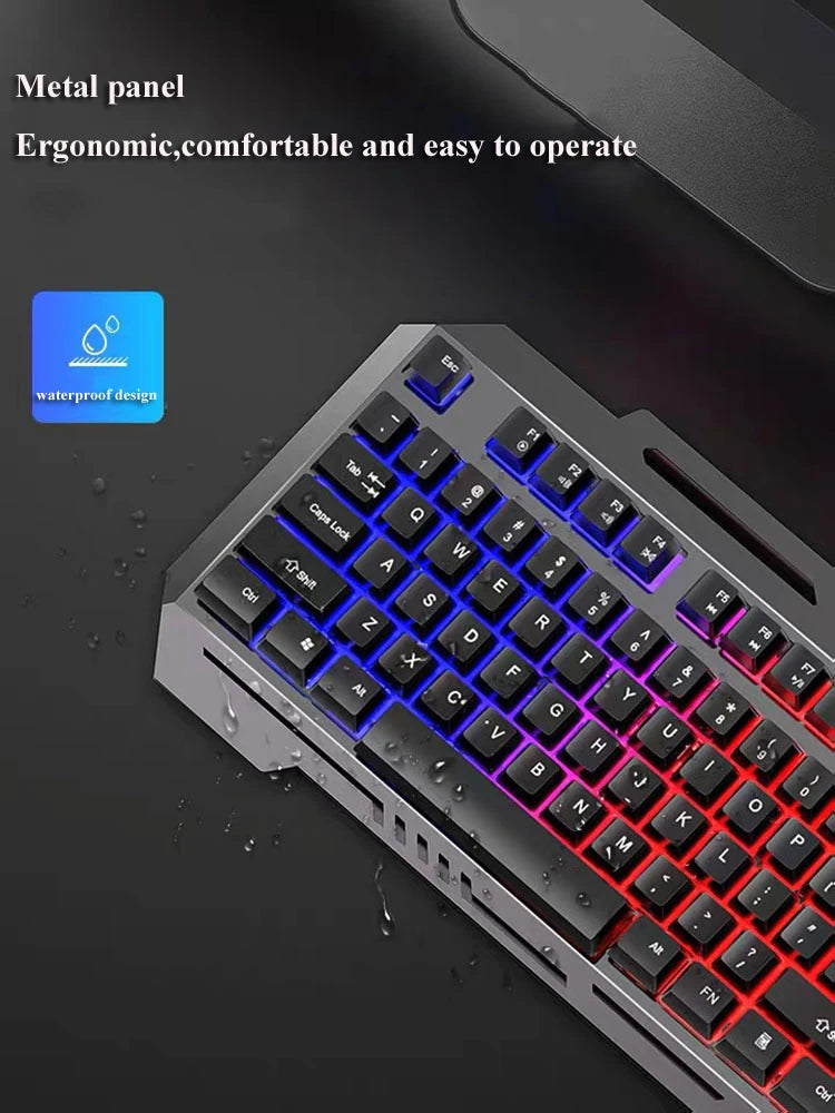 لوحة مفاتيح ألعاب سلكية USB بإضاءة ملونة K380