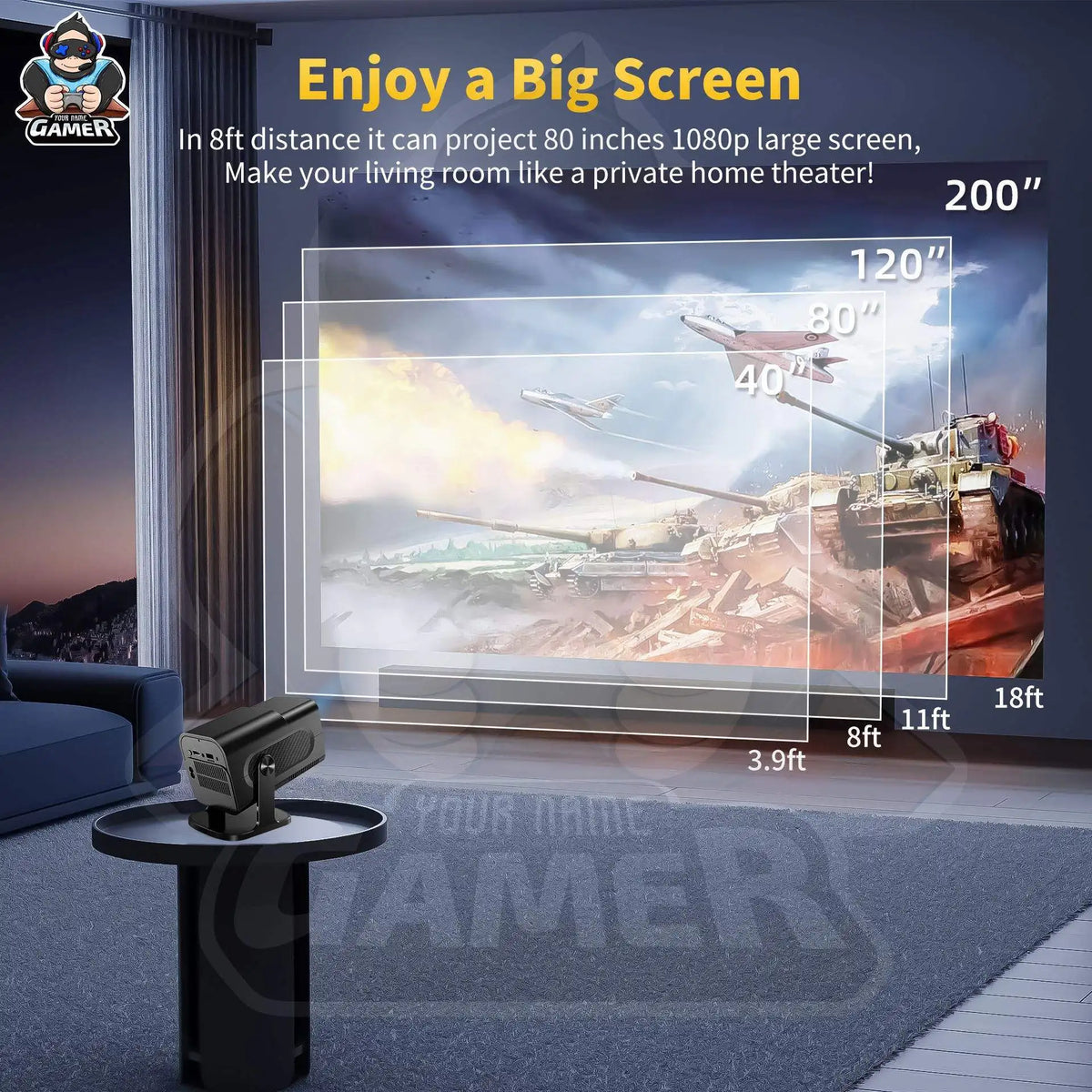 HCS350PRO+ بروجكتر ذكي لاسلكي بدقة 4K ونظام Android 11