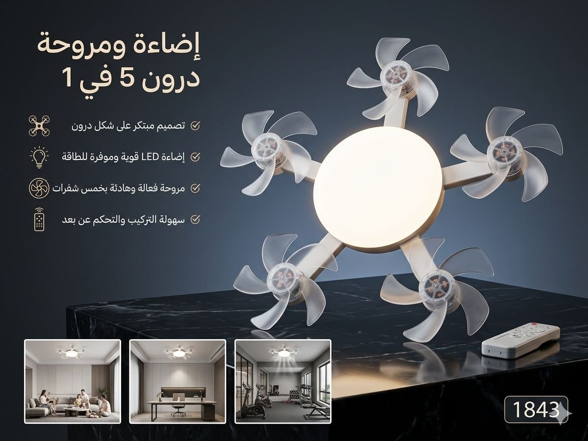 💡 ثريا المروحة المتكاملة