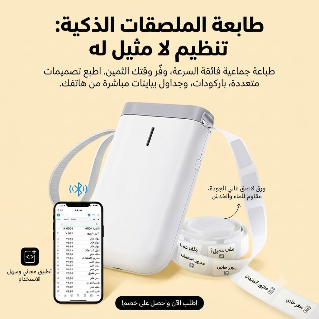 🖨️ طابعة الملصقات الذكية