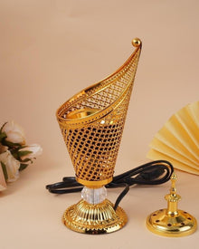 مبخرة كهربائية ذهبية بتصميم زخرفي ✨