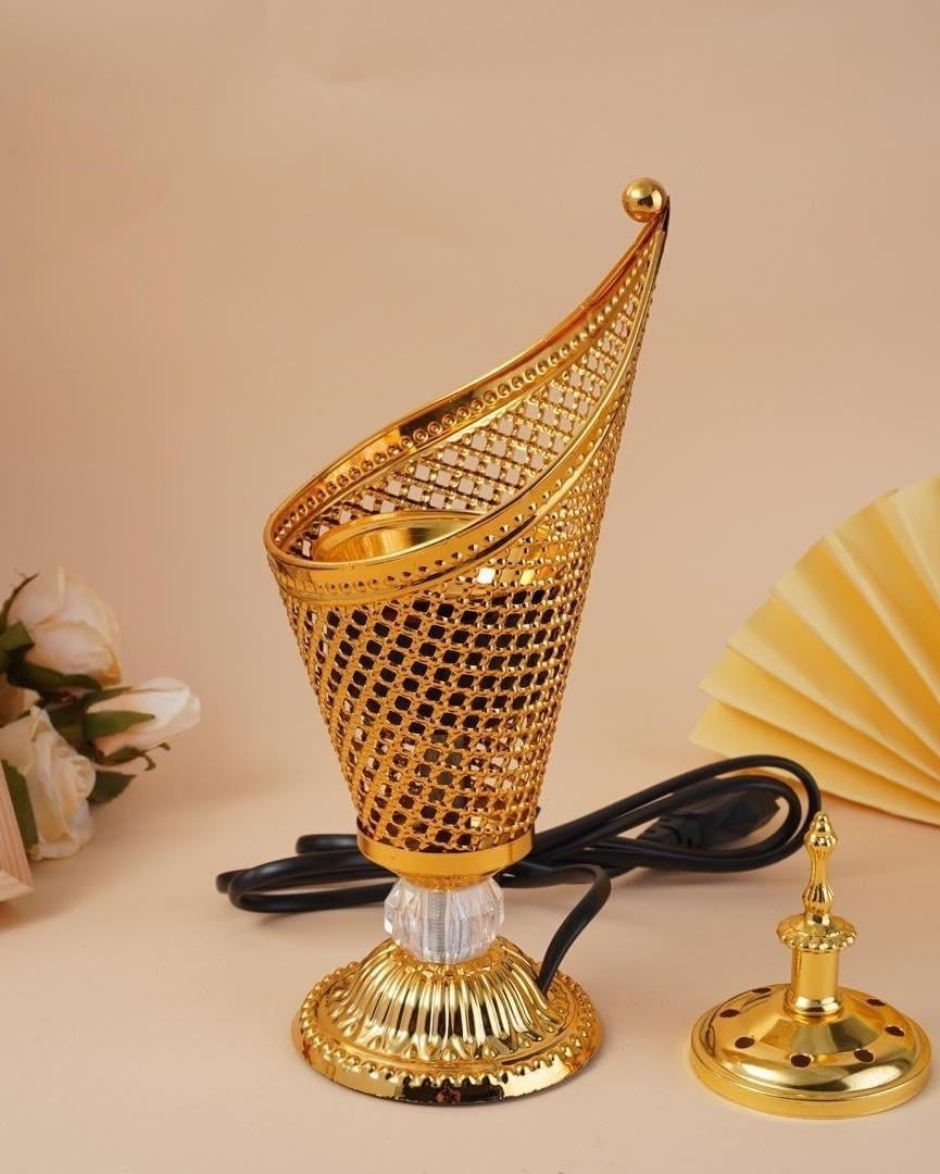 مبخرة كهربائية ذهبية بتصميم زخرفي ✨