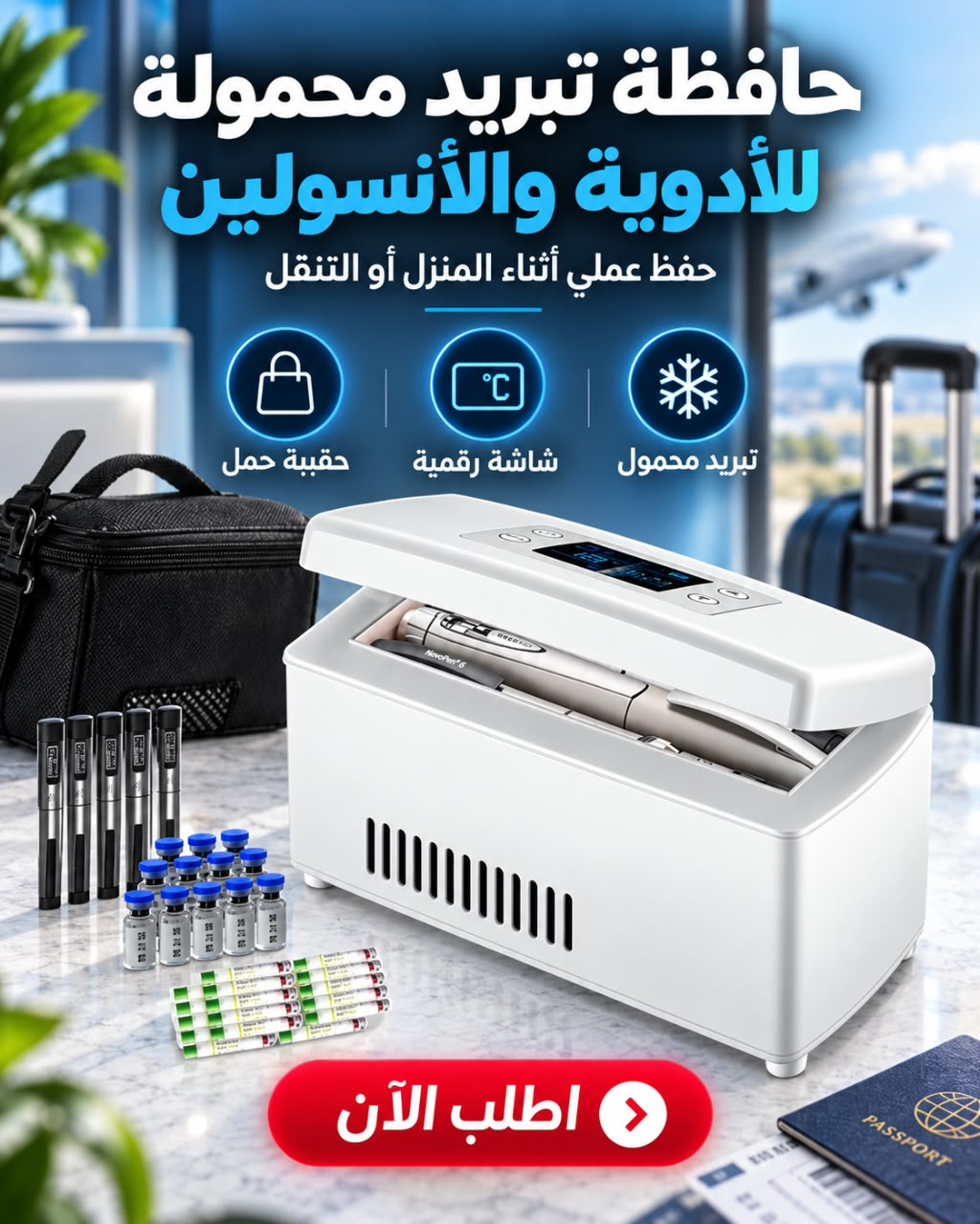 حافظة تبريد محمولة للأدوية والأنسولين