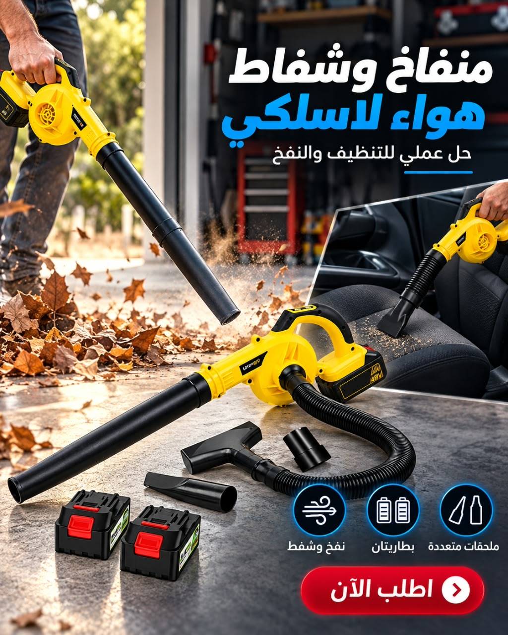 منفاخ وشفاط هواء لاسلكي