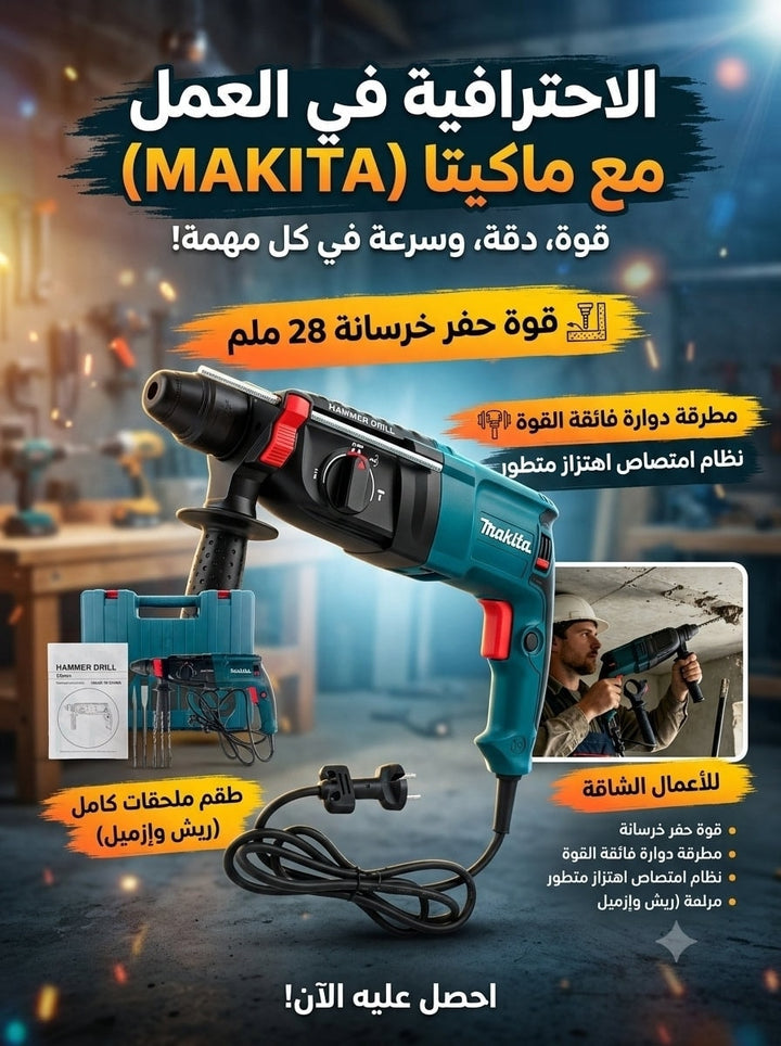 دريل مطرقي كهربائي سلكي