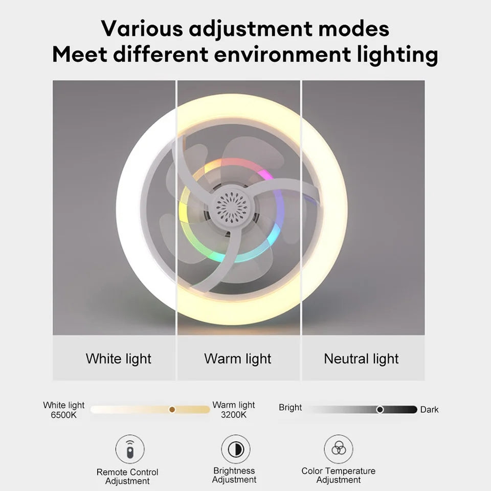 مروحة سقف بإضاءة LED